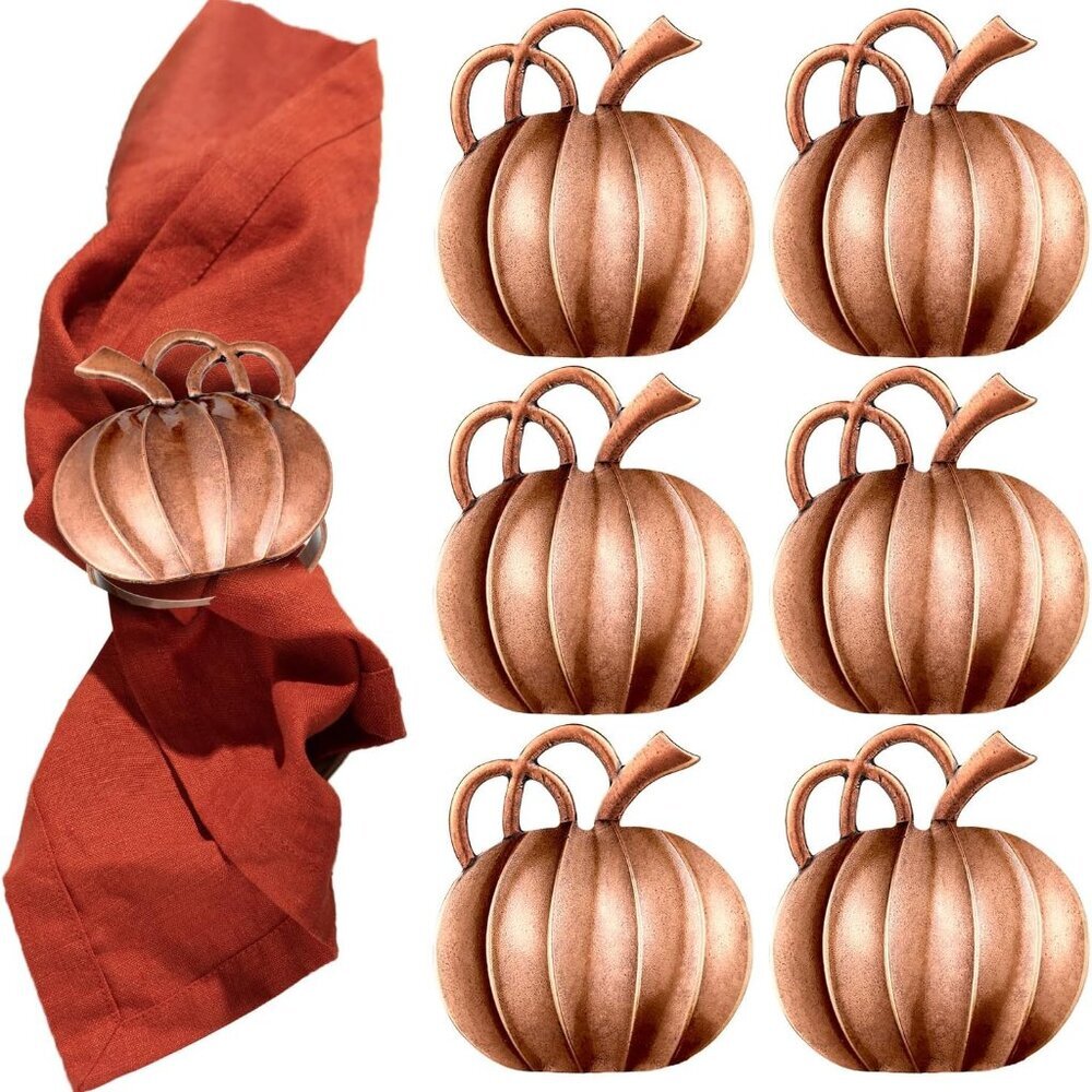 6 Pieces Pumpkin Napkin Rings Fall Napkin Holders Thanksgiving Halloween Dinner